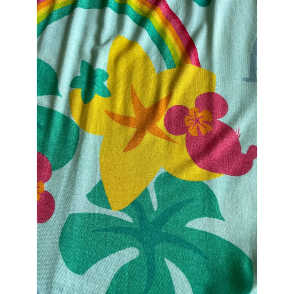 Disney Aulani Artist Showcase Hawaiian Dress Kids XS-4 Tropical Rainbow Hibiscus - Picture 3 of 8